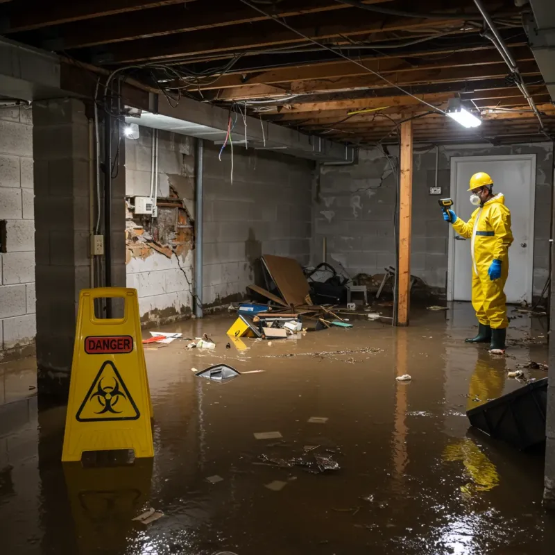Flooded Basement Electrical Hazard in Ephraim, UT Property